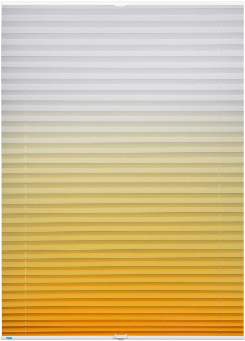 K-home Klemmfix-Plissee Farbverlauf Gelb 70cm x 130cm (B x L) 70 x 130 cm Gelb, 70 x 130 cm Gelb