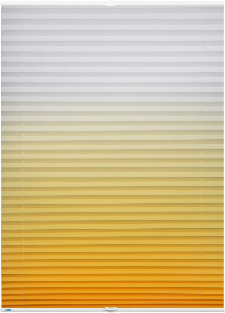 K-home Klemmfix-Plissee Farbverlauf Gelb 60cm x 130cm (B x L) 60 x 130 cm Gelb, 60 x 130 cm Gelb