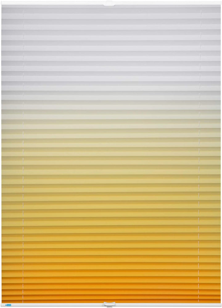 K-home Klemmfix-Plissee Farbverlauf Gelb 75cm x 130cm (B x L) 75 x 130 cm Gelb, 75 x 130 cm Gelb