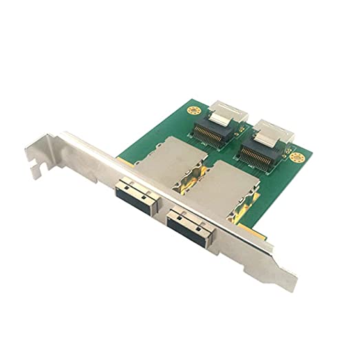 NFHK Dual Ports Mini SAS SFF-8088 to SAS 36Pin SFF-8087 PCBA Female Adapter with PCI Bracket