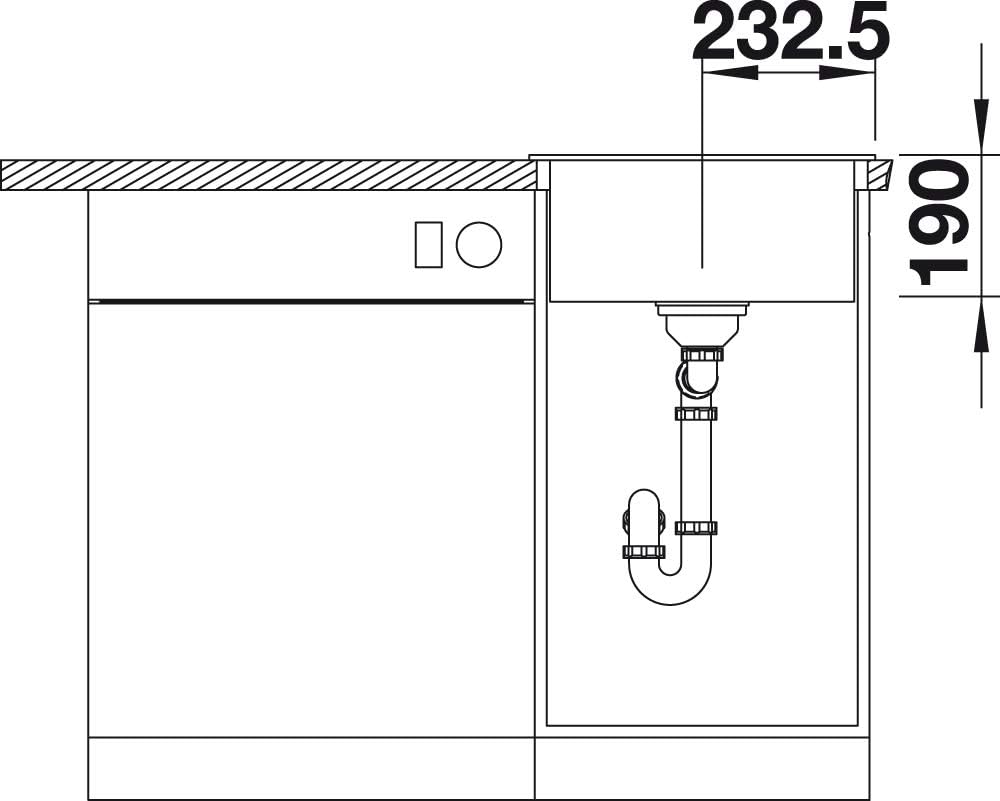 BLANCO Spül-Set in anthrazit – DALAGO 45 – Spülbecken für 45 cm Unterschränke – Granitspüle aus SILG