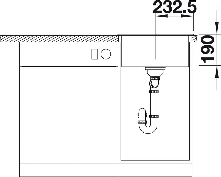 BLANCO Spül-Set in anthrazit – DALAGO 45 – Spülbecken für 45 cm Unterschränke – Granitspüle aus SILG