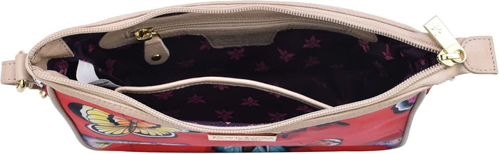 Anuschka East/West Hobo Bag - Wanderlust Kollektion - Nylonstoff mit Leder Trim und Kunstdruck Butte