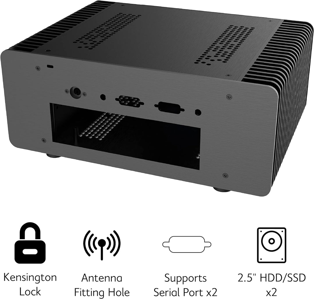 Akasa Maxwell Pro Plus, Aluminium Fanless Mini-ITX Case, LGA1700 Ready, Thermal Kit Included, Small