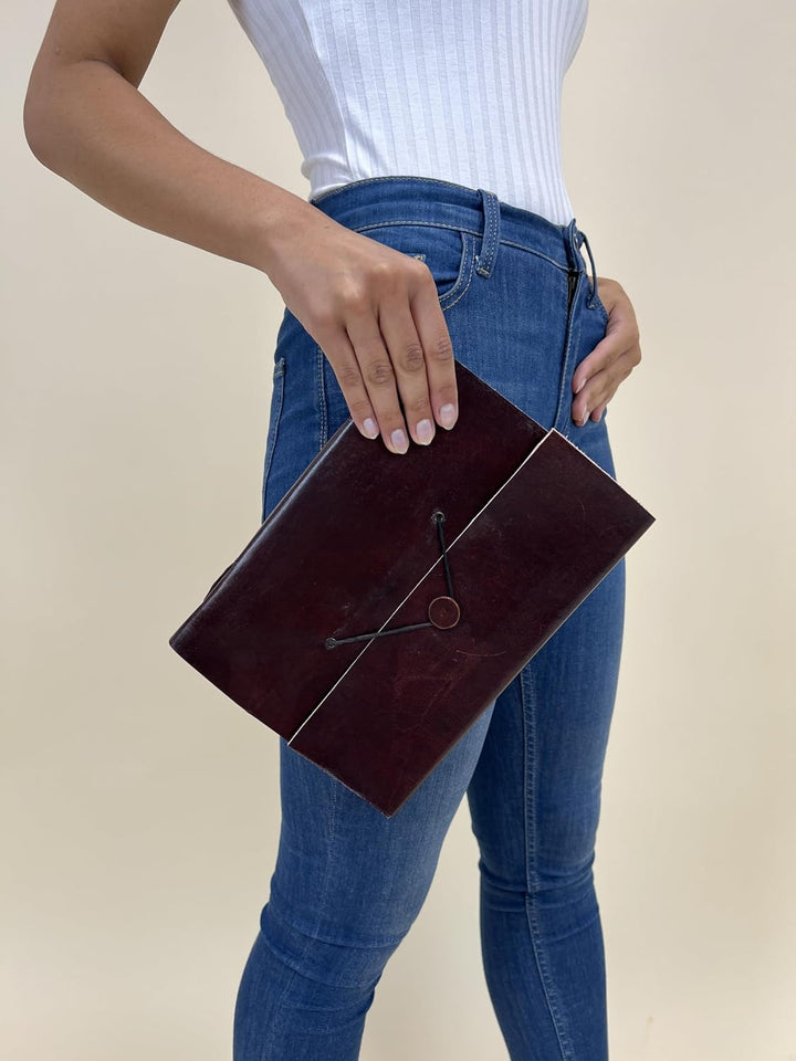 Gusti Leder nature Buch Notizblock Tagebuch Skizzenbuch Kladde Traditionell Gross Lederaccessoire Fo