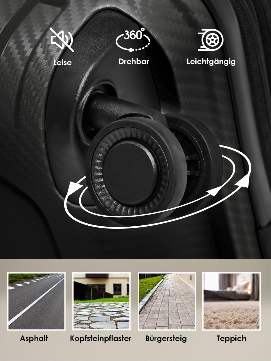 SMARTBOX Hartschalen Check-in Koffer | Grosser XL Trolley 52 x 33x 76 cm von 111 auf 120 Liter erwei