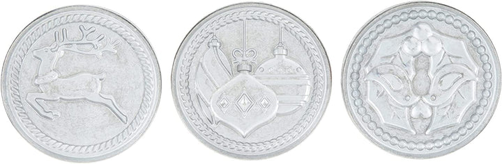 Nordic Ware Keksstempel, silber, Holzgriff, verschiedene Motive, Weihnachtsmotive, NW01236 Yuletide,