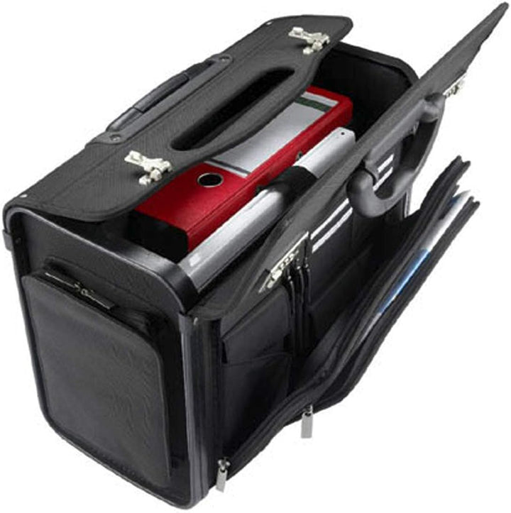 Pilotenkoffer Aktenkoffer Laptop Trolley Koffer Polyester Schwarz 48 cm Bowatex