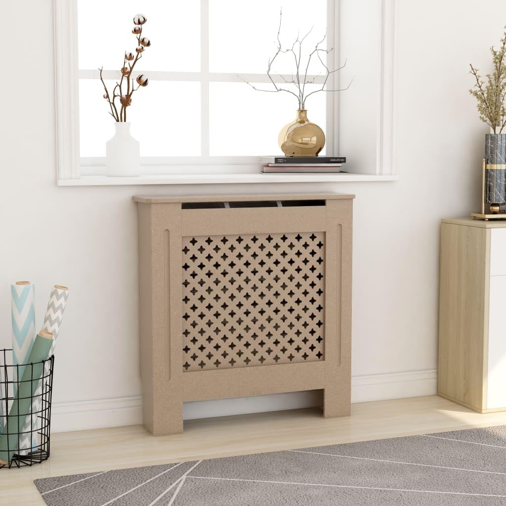 puraday Wohnzimmer Heizkörperabdeckung 78x19x81.5 cm MDF Heizkörperverkleidung Dekorative Wabenmuste