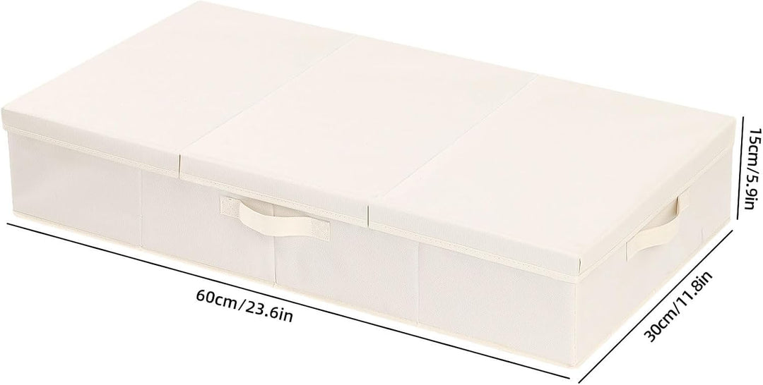 3 Stück Unterbettkommode, Unterbett Aufbewahrungsbox mit Deckel, Faltbare Aufbewahrungstasche, Stoff