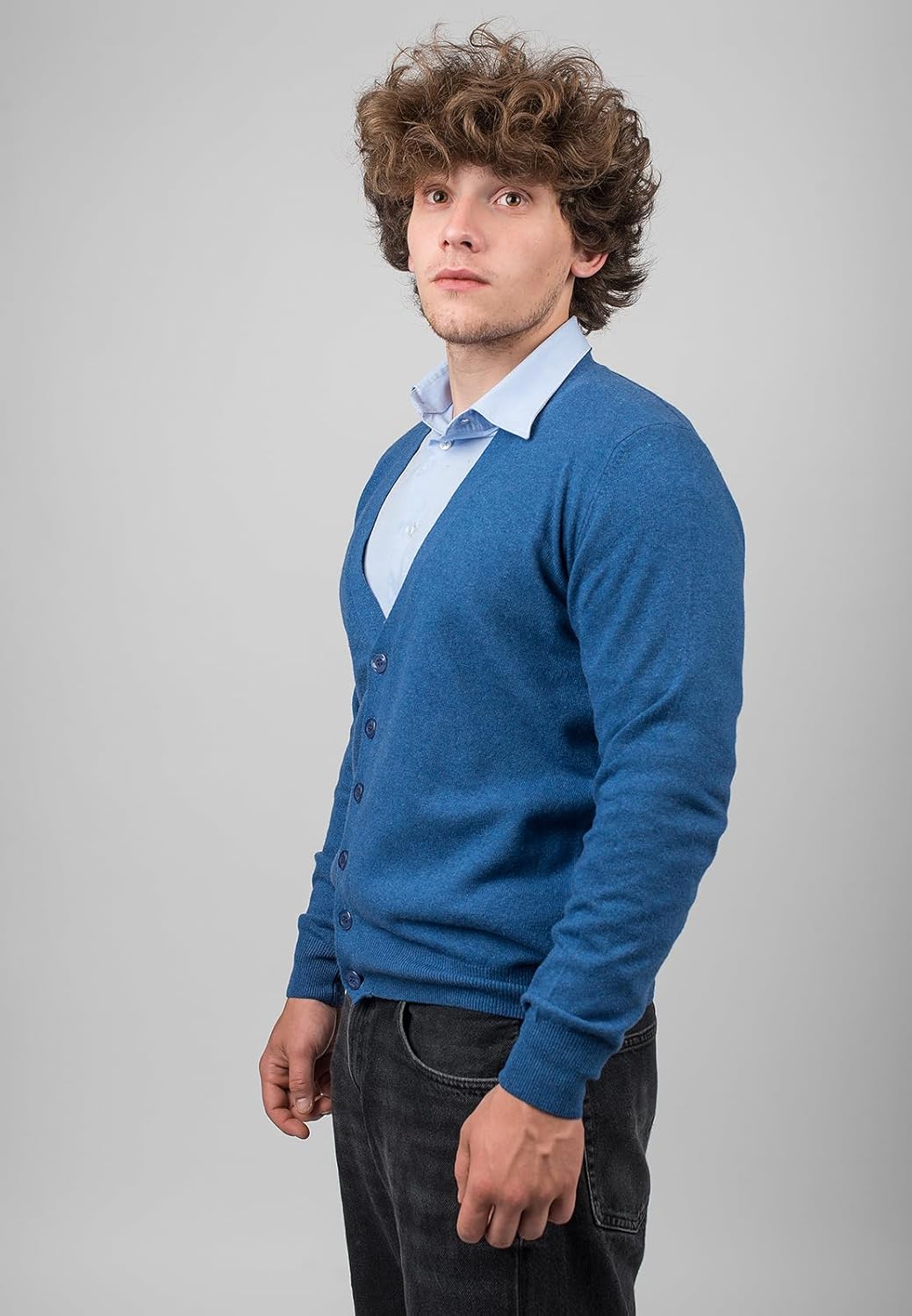 Dalle Piane Cashmere - Strickjacke aus gemischtem Kaschmir, Made in Italy - Herren S Blu Royal, S Bl