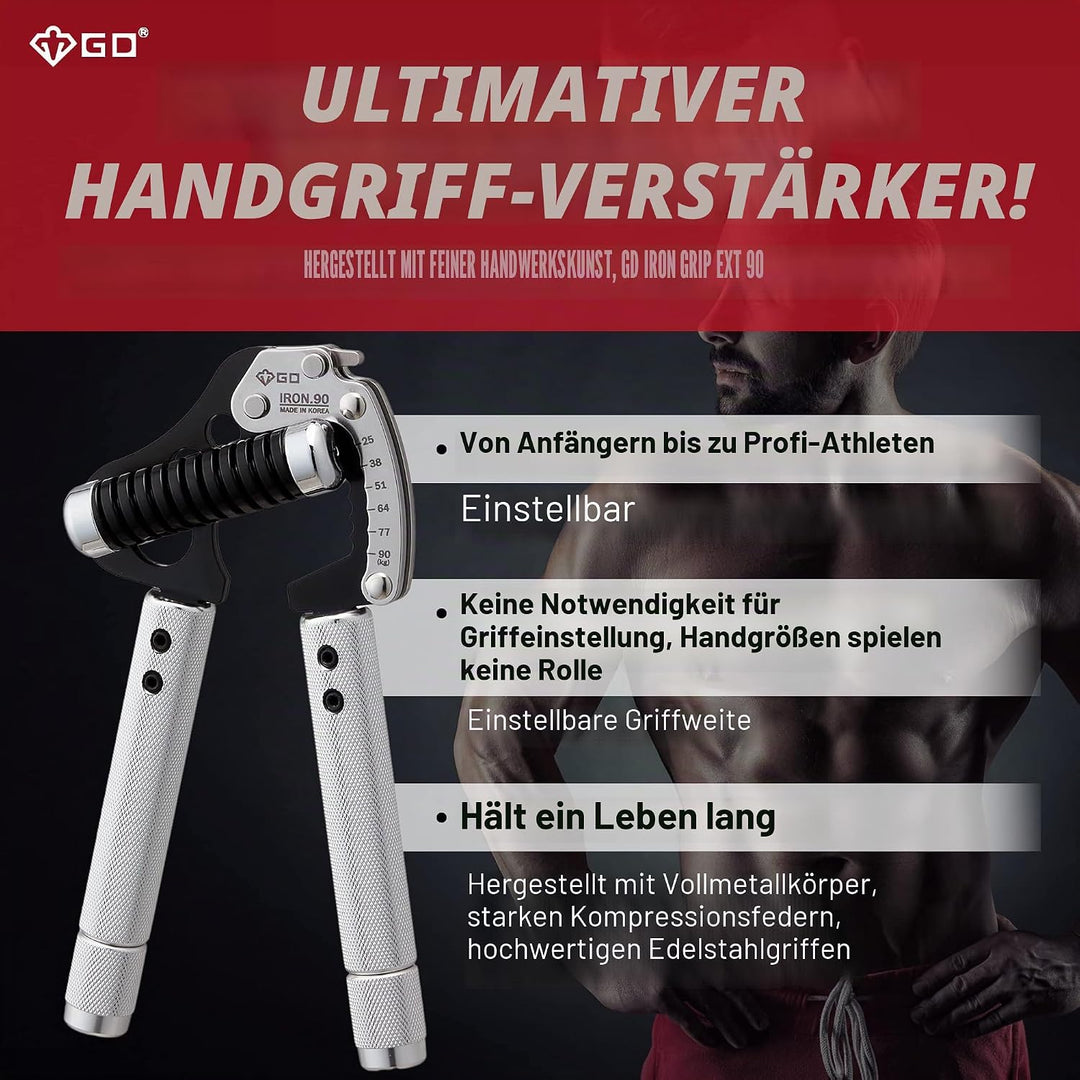 GD GRIP Einstellbare Fingerhantel Iron Ext. 90 : 55 to 198 lb