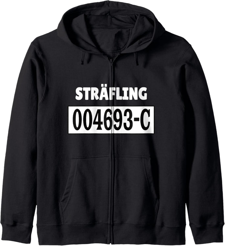 Karneval Sträfling Häftling Knast Kostüm Verkleidung Outfit Kapuzenjacke