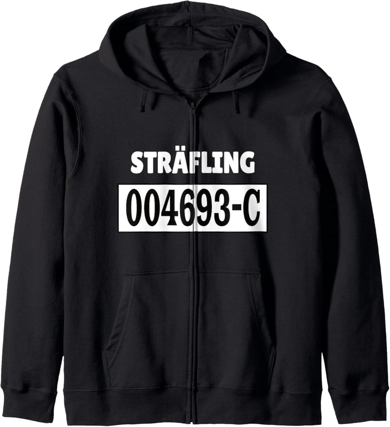 Karneval Sträfling Häftling Knast Kostüm Verkleidung Outfit Kapuzenjacke