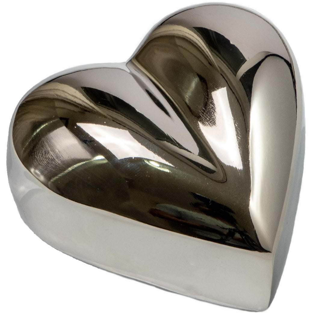 Urn for Ashes Funeral Cremation Memorial Keepsake Heart Love Urns Decorative Alloy (Silver, 5") RHM0