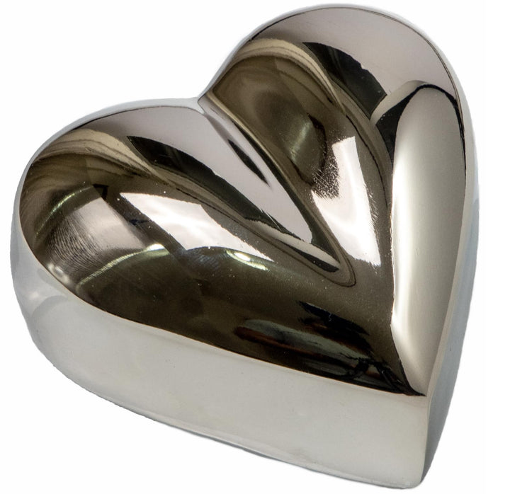 Urn for Ashes Funeral Cremation Memorial Keepsake Heart Love Urns Decorative Alloy (Silver, 5") RHM0