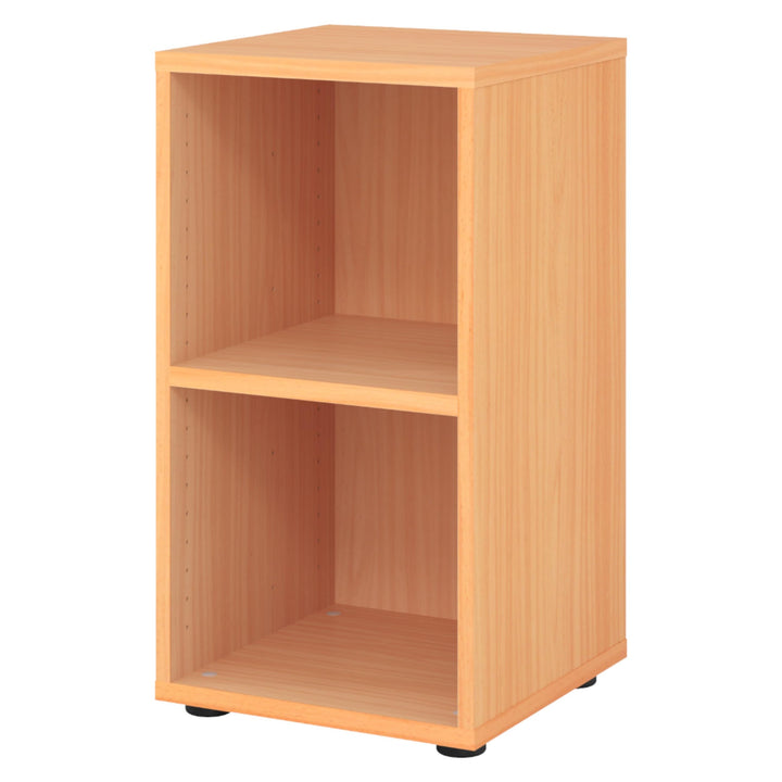 bümö Regal Buche, Standregal aus Holz für 2 Ordnerhöhen - Bücherregal klein 40 cm schmal, Aktenregal
