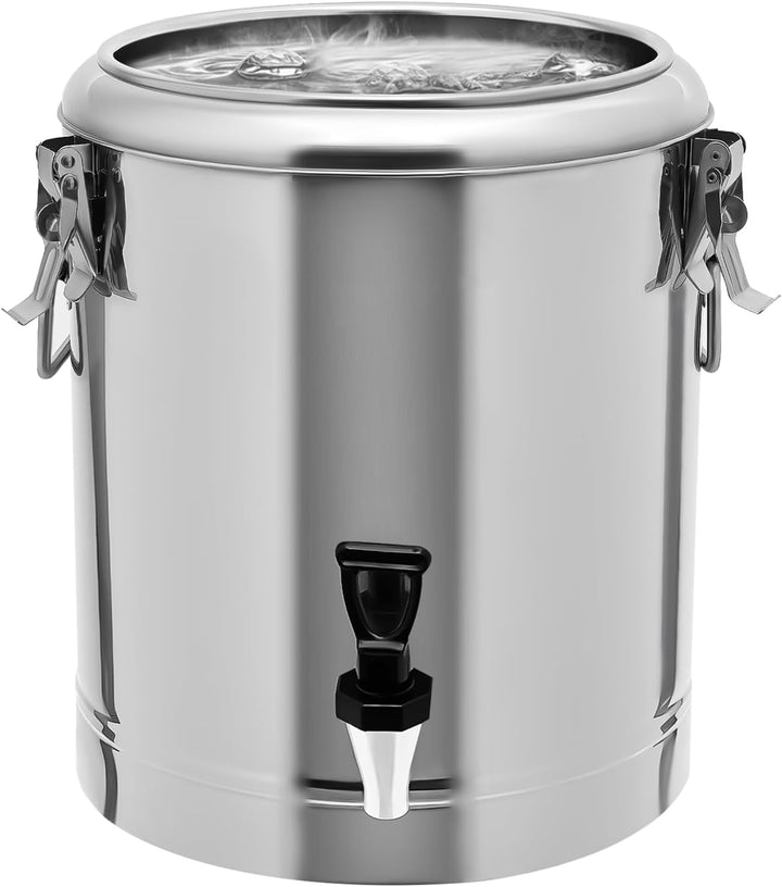 Grosse Isolierter Warmer Suppentopf Mit Zapfhahn, 201 Edelstahl 14L Frühstücks Suppentopf für den ge