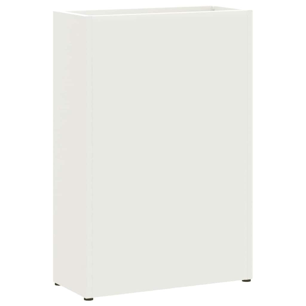 vidaXL Sonnenschirmhalter Weiss 28 x 12 x 41 cm Stahl, Moderner Regenschirmständer, rechteckig, robu
