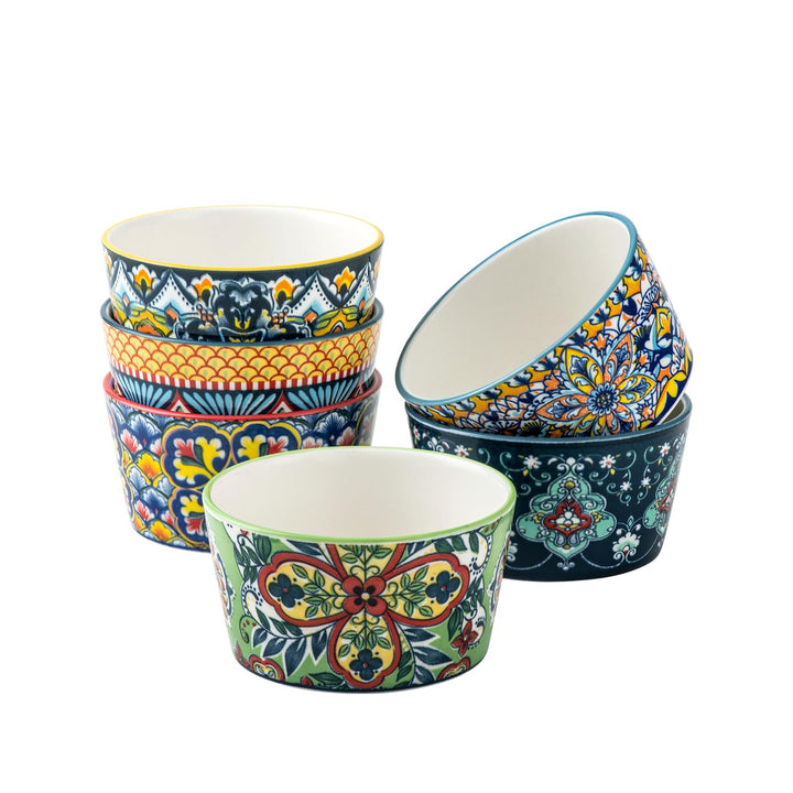 HENXFEN LEAD Soufflé Förmchen 6er Set, 175ml Creme Brulee Schälchen Set, Kleine Auflaufformen in Bun
