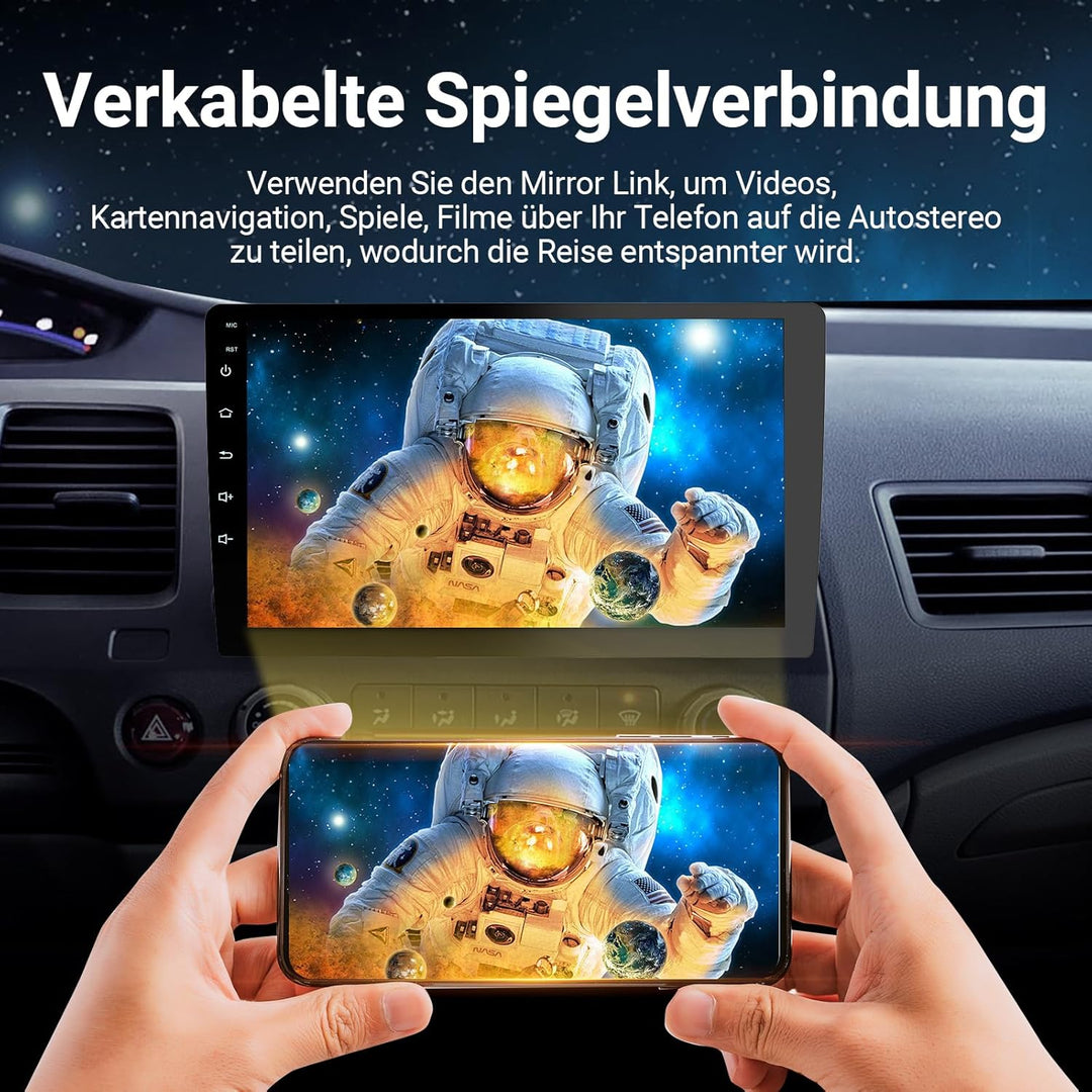 Autoradio 2 DIN Kompatibel mit Apple Carplay & Android Auto, 9 Zoll Touchscreen Autoradio mit Rückfa