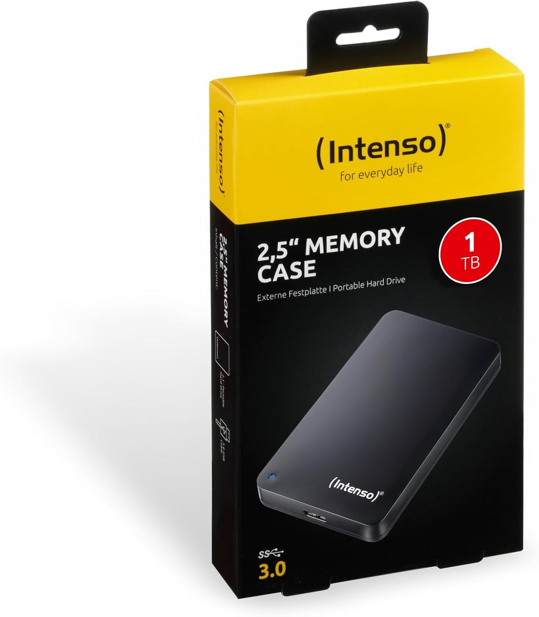 Intenso Memory Case 1 TB Externe Festplatte (6,35 cm (2,5 Zoll) 5400 U/min, 8 MB Cache, USB 3.0) sch