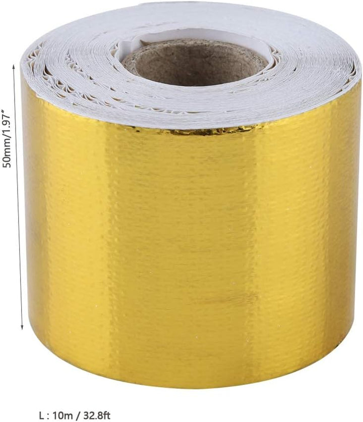 Auto Hitzeschutzfolie, 1 Rolle Goldene Aluminiumfolie Selbstklebend Reflektierendes Hitzeschild Kleb