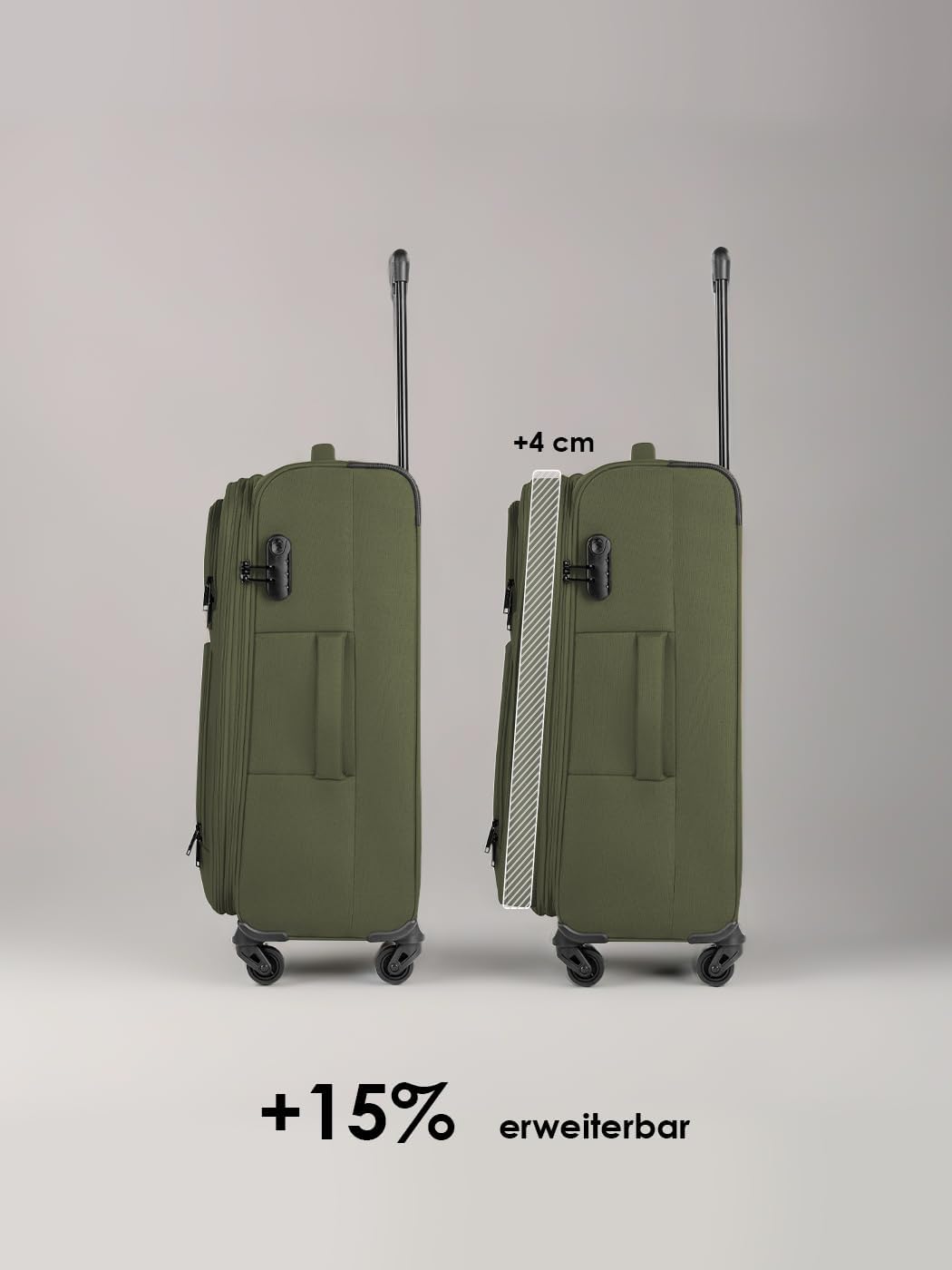 Smartbox Weichgepäck Check-in Koffer für Damen & Herren | Mittelgrosser Trolley 41 x 27 x 67 cm | 4