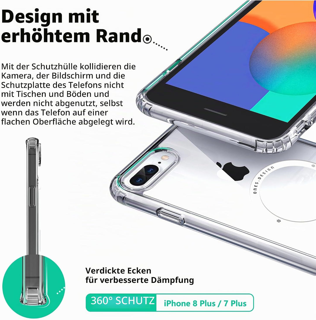 ONES für iPhone 8 Plus / 7 Plus Hülle, Kompatibel mit MagSafe, Militärnorm Schutz Magnetisches Handy