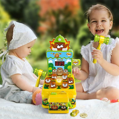 VATOS Whack Spiel,Schlag den Maulwurf,elektronisches Mini Arcade Spielzeug,Münzspiel mit 2 Hämmern,i