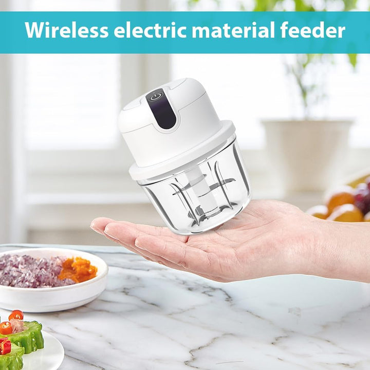 CEWROM Elektrischer Küchenzerkleinerer,350ml Zwiebel Zerkleinerer Elektrisch, Gemüsezerkleinerer, Mu
