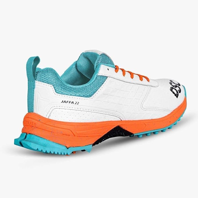 DSC Jaffa 22 Cricketschuhe für Jungen und Herren, leicht und geprägtes Design 42 EU White Orange, 42