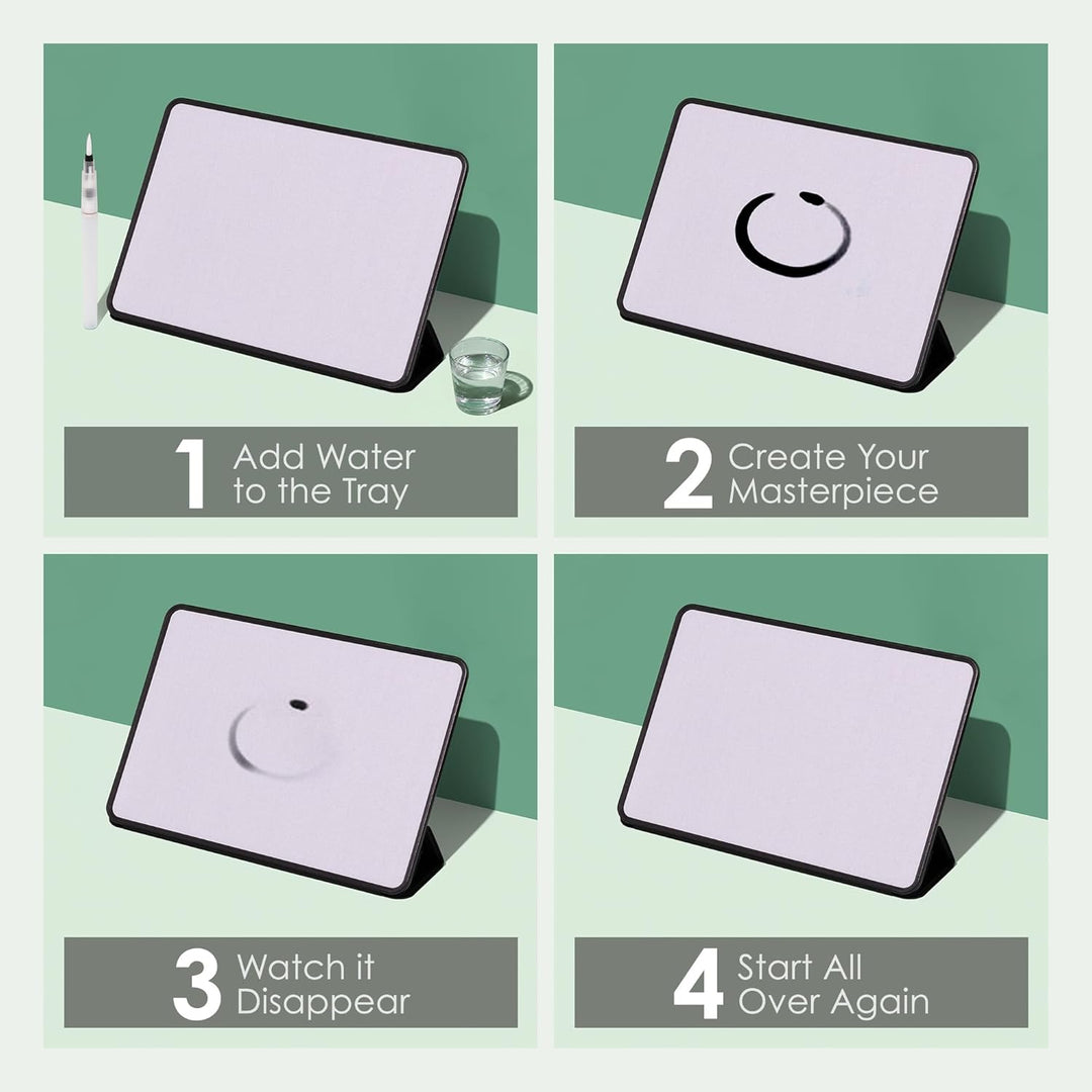 Buddha Board Enso | Tragbare Wassermalerei mit Pinsel & tragbar für Achtsamkeit & Meditation überall