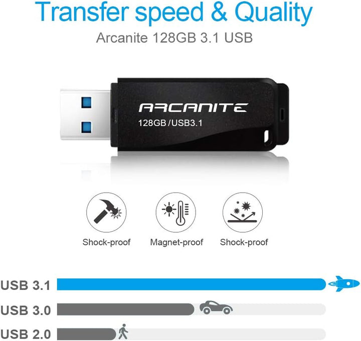 ARCANITE 128 GB USB 3.1 SuperSpeed USB-Stick, Lesegeschwindigkeit von bis zu 400 MB/s, 128 GB USB 3.