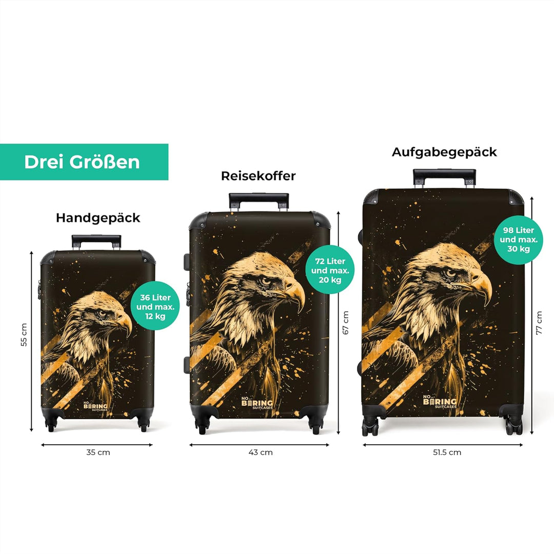 NoBoringSuitcases.com® Koffer XL Gross 77x51.5x28 cm Reisekoffer mit 4 Rollen Leicht Trolley Hartsch