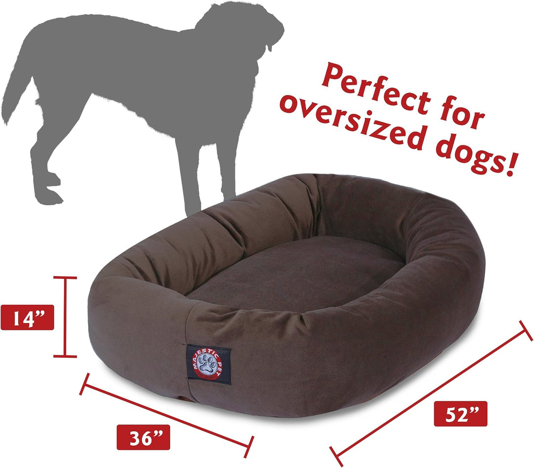 Majestic Pet Hundebett in Bagel-Form, 132,08 cm, Schokoladenbraun, Wildleder, Products Schokoladenbr