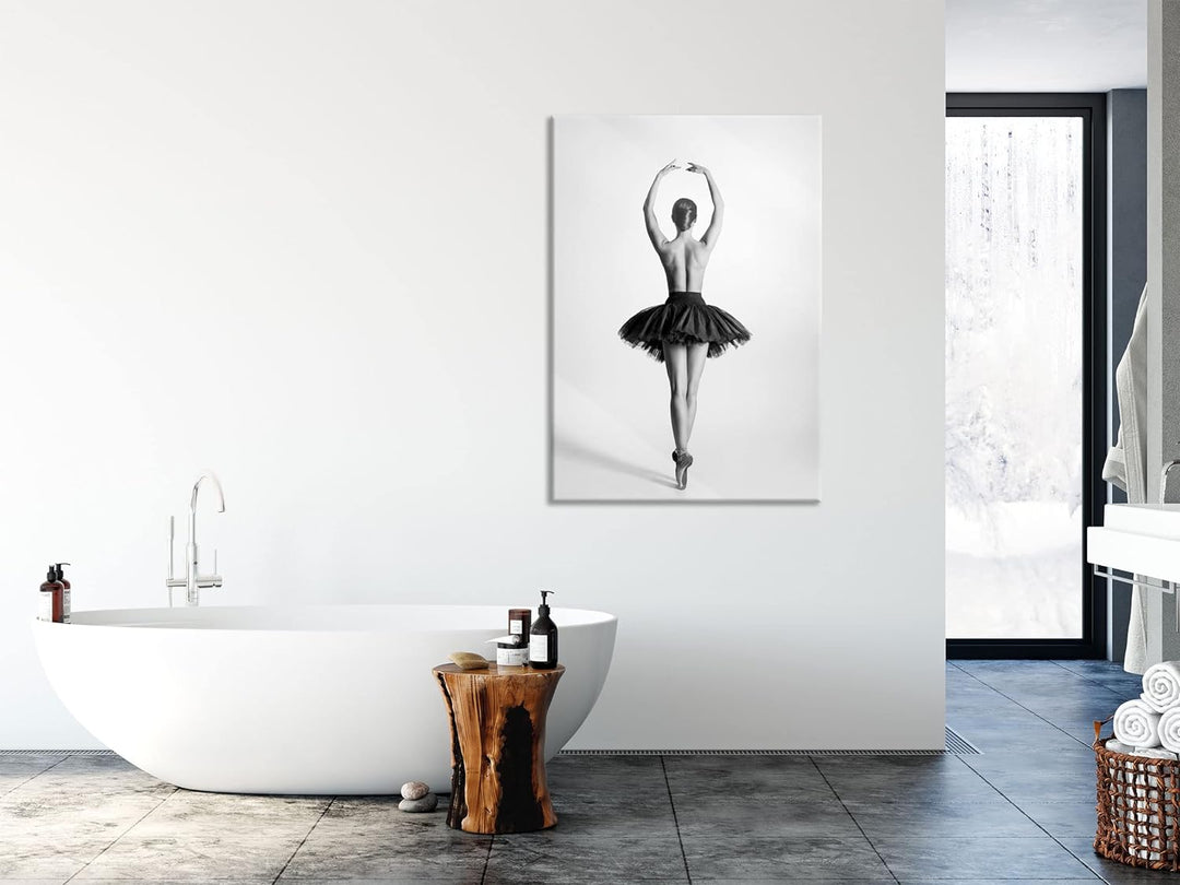 Pixxprint Glasbild | Wandbild aus Echtglas | sexy nackte Ballettpose | 40x60 cm | inkl. Aufhängung u