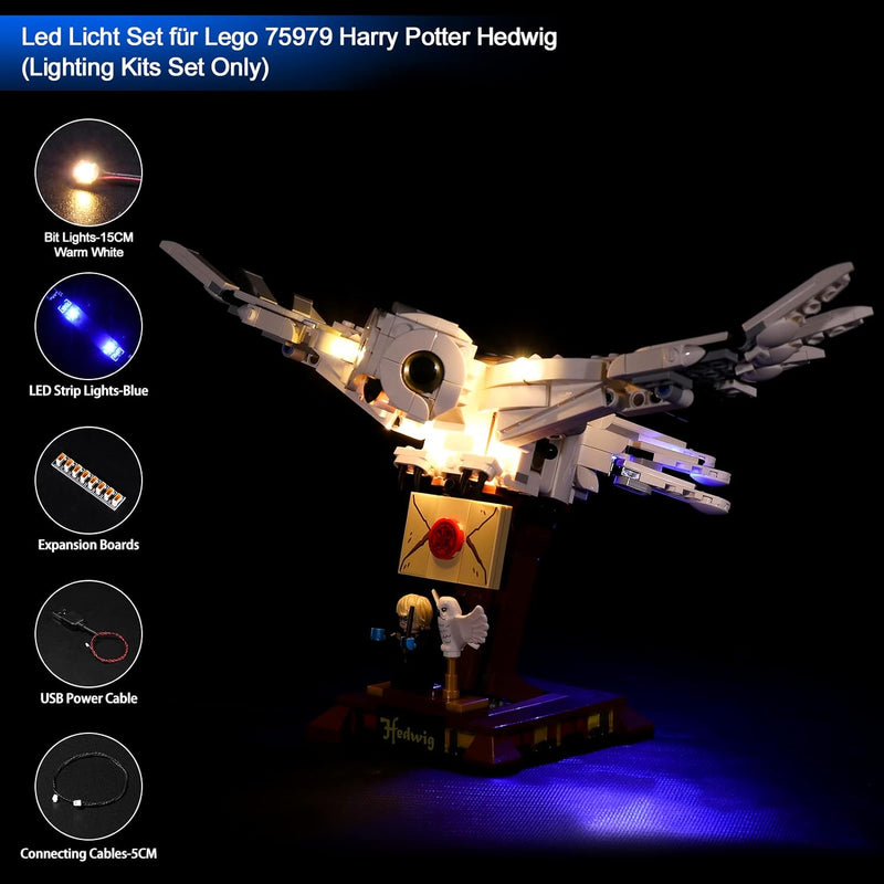 Led Licht Set für Lego Harry Potter Hedwig,Led Dekorations Beleuchtungs Set für Lego 75979 Harry Pot