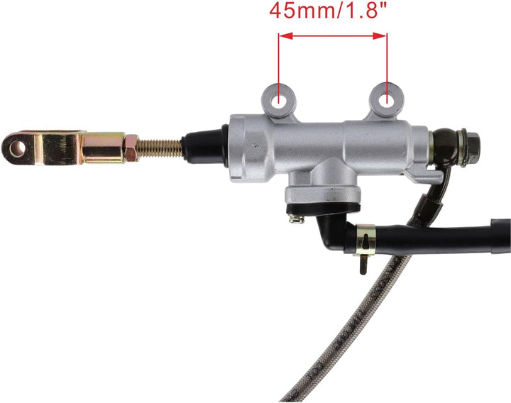 WOOSTAR Hinten Fussscheibe Hauptbremszylinder mit Vorratsbehälter Ersatz für 110ccm 125ccm 150ccm 20