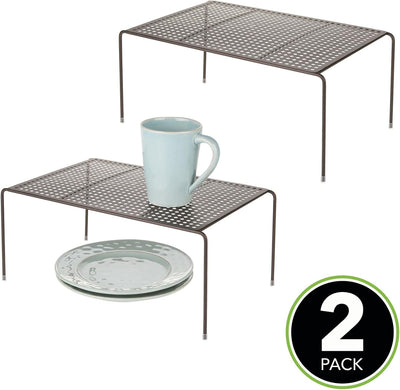 mDesign 2er-Set Geschirrablage für die Küche – freistehendes Tellerregal aus Metall – grosses Küchen