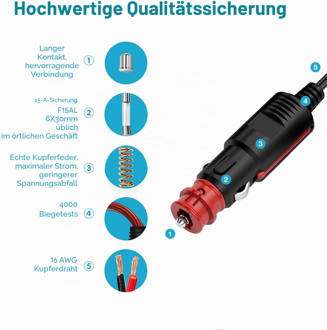 MOTOPOWER MP68992 3.5m tragbar Kühlschränke Verlängerung Power Kabel