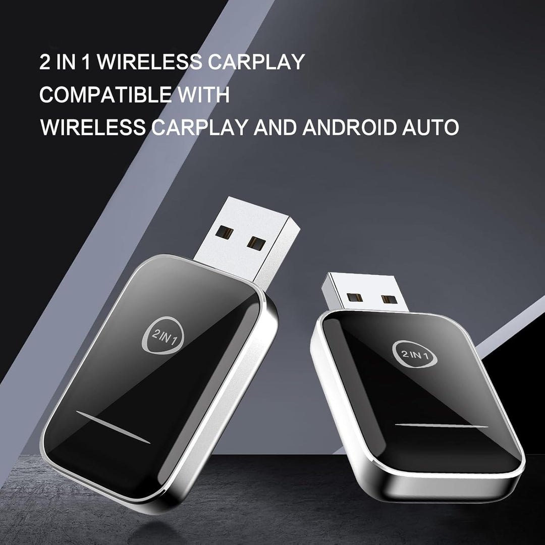 Wireless CarPlay Adapter,2 In 1 Wireless CarPlay für iOS und Android Auto,2025 Verbesserte Konvertit