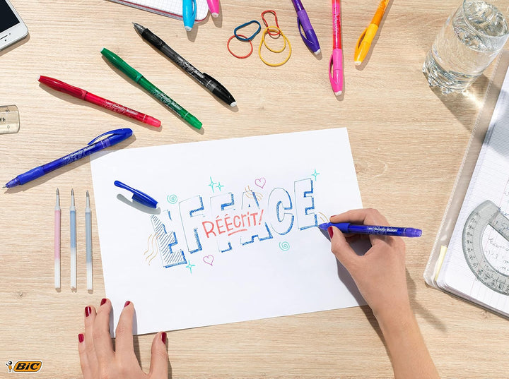 BIC 943440 Gel-ocity Illusion Druck-Gel-Roller 0,7 mm, Schachtel à 12 Stück blau blau 12 Stück (1er