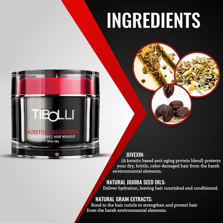 TIBOLLI Moisture Addiction Mask Deep Conditioning Masque (7.5 Fl oz/200g) Traitement hydratant et li