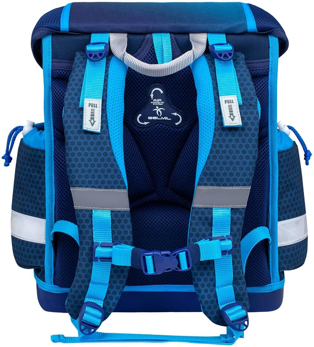 Belmil Classy Schulranzen Set 4 - teilig (403-13/AG/S) M Racing Blue Neon, M Racing Blue Neon