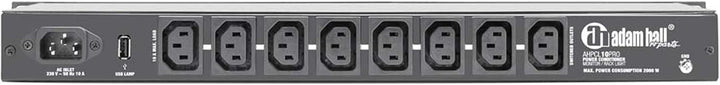 Adam Hall 19" Parts PCL 10 PRO - Power Conditioner mit Volt- und Amperemeter, Display und Rack-Beleu