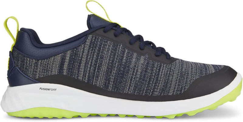 PUMA Herren Fusion Pro Golfschuh 42 EU Puma Navy Puma Silver Lime Smash, 42 EU Puma Navy Puma Silver