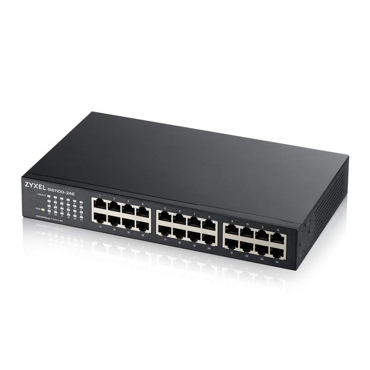 Zyxel 24-Port Gigabit Ethernet Unmanaged Switch - Design ohne Lüfter [GS1100-24E] GS1100-24E-EU0103F