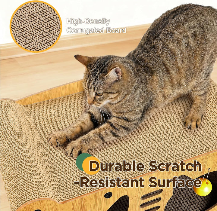 Gimars 51.5cm Kratzbrett Katzenhaus aus Pappe für Katzen, für Wohnungskatzen zum Kratzen und als Möb