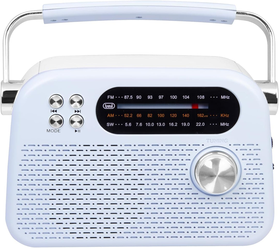 Trevi RDA 70 BR Tragbares kabelloses Multiband-Radio FM AM SW mit USB, Micro SD, MP3 und wiederaufla